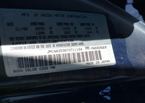 1996 Mazda Mx-5 Miata from USA, damaged, VIN JM1NA3536T0711164